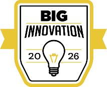 Yellow and white badge with the words BIG INNOVATION 2026 and an image of a light bulb in the center.