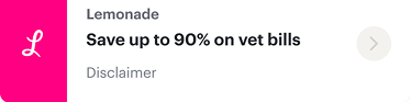 Lemonade ad with the logo, headline stating 